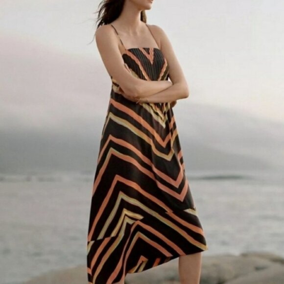 Anthropologie Runi Chevron Slip Dress Women's Size Medium - Picture 2 of 8